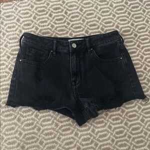 PacSun Black Jean Shorts Raw Hem